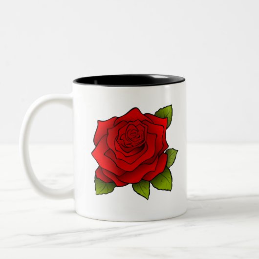 Tasse 2 Couleurs Unique Rose Rouge (Gauche)