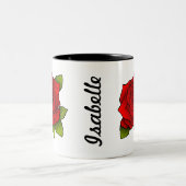 Tasse 2 Couleurs Unique Rose Rouge (Centre)