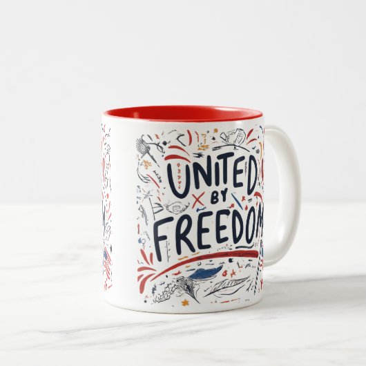 Tasse 2 Couleurs Unis par la liberté (Devant droit)