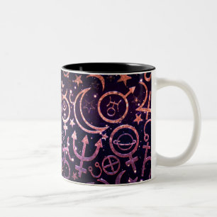 Tasse 2 Couleurs Univers Spatial Planétaire de Planètes Brillantes 
