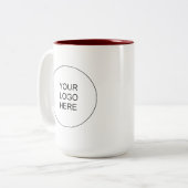Tasse 2 Couleurs Upload Your Company Logo Maroon Red & White (Devant gauche)
