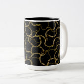 Tasse 2 Couleurs Urban Glam Gold Chains Pattern (Devant droit)