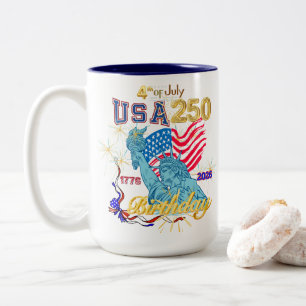 Tasse 2 Couleurs USA 250e anniversaire 4 juillet 1776-2026 (gauche)