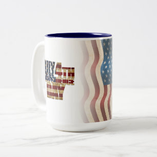 Tasse 2 Couleurs USA 4 juillet Fête de l'Indépendance