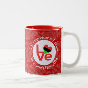 Tasse 2 Couleurs USA Flag Heart Red LOVE