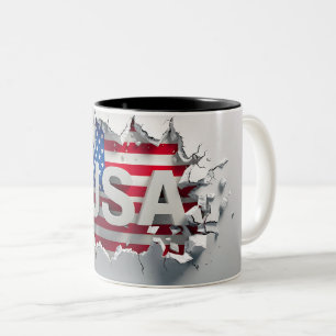 Tasse 2 Couleurs USA Mug, 4th of July Mug, Independence Day