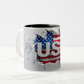 Tasse 2 Couleurs USA Mug, 4th of July Mug, Independence Day (Devant gauche)