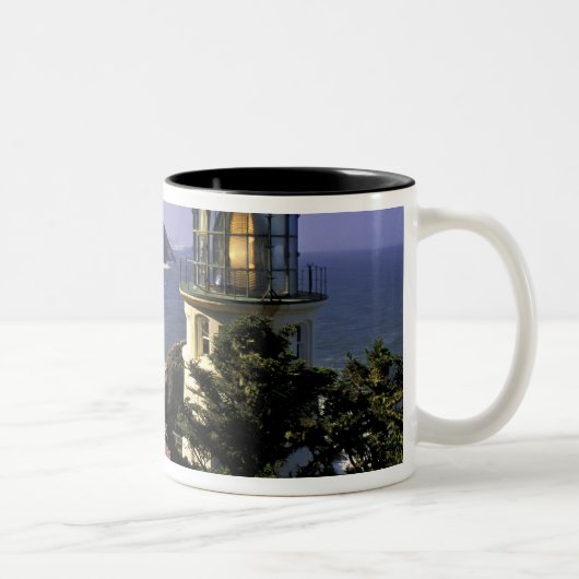 Tasse 2 Couleurs USA, Oregon, Florence. Phare de Heceta Head (Droit)