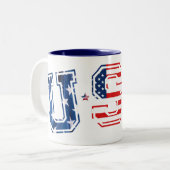 Tasse 2 Couleurs USA Patriot (Devant gauche)