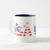 Tasse 2 Couleurs USA pour Noël (Devant gauche)