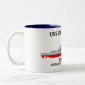 Tasse 2 Couleurs USS Chung-Hoon, DDG-93, dates personnalisables ser (Gauche)