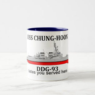 Tasse 2 Couleurs USS Chung-Hoon, DDG-93, dates personnalisables ser