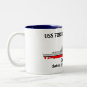 Tasse 2 Couleurs USS Forrest Sherman, DDG-98, dates personnalisable (Gauche)