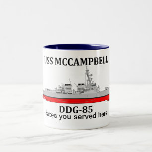 Tasse 2 Couleurs USS McCampbell, DDG-85, dates personnalisables ser