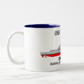 Tasse 2 Couleurs USS Momsen, DDG-92, dates personnalisables servies (Gauche)