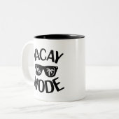Tasse 2 Couleurs Vacances Art Vacay Mode Word Texte Art (Devant gauche)