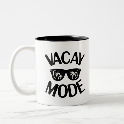 Tasse 2 Couleurs Vacances Art Vacay Mode Word Texte Art (Gauche)