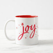 Tasse 2 Couleurs VACANCES CADEAU branché main lettrée joie festive  (Gauche)