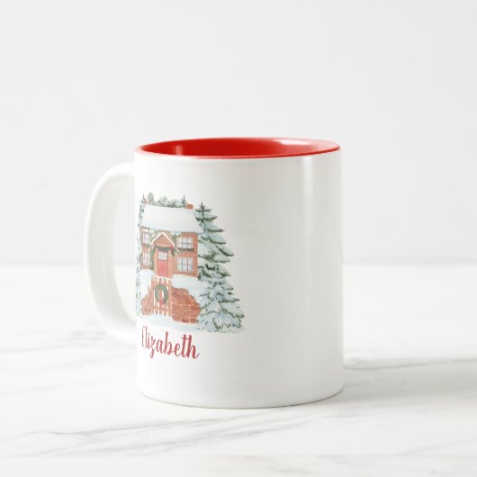 Tasse 2 Couleurs Vacances de Noël (Devant gauche)