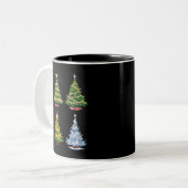 Tasse 2 Couleurs Vacances de Noël Arbre verte (Devant gauche)
