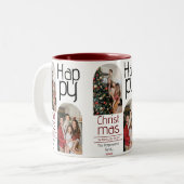 Tasse 2 Couleurs Vacances de Noël simples Typographie moderne Photo (Devant gauche)