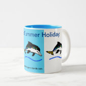Tasse 2 Couleurs Vacances d'été balnéaire - Dauphin - Bleu (Devant droit)