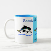 Tasse 2 Couleurs Vacances d'été balnéaire - Dauphin - Bleu (Gauche)