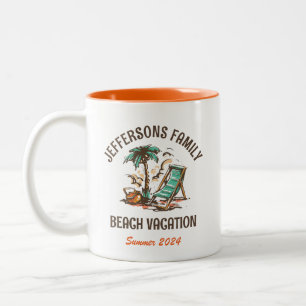 Tasse 2 Couleurs Vacances en famille Vintage Retro Beach Vacances