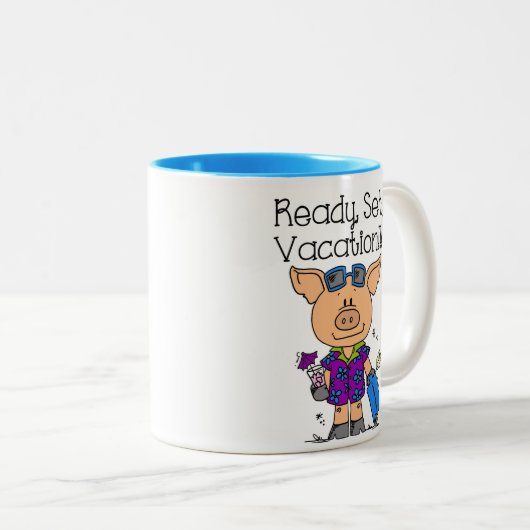 Tasse 2 Couleurs Vacances Prêt (Devant droit)