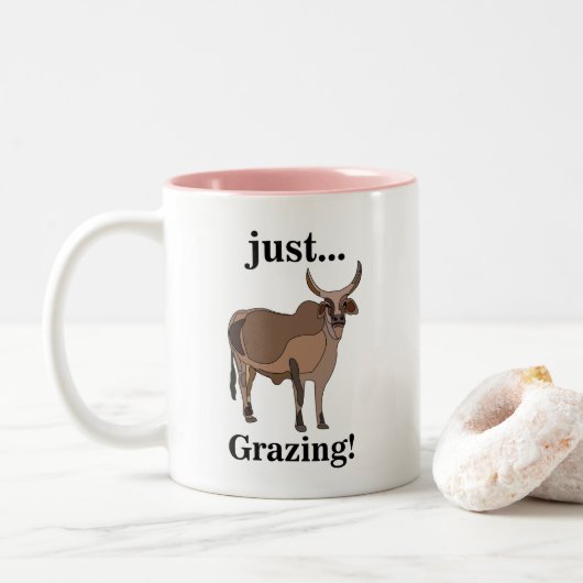 Tasse 2 Couleurs Vache animale zébu (Avec donut)