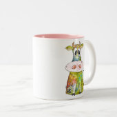 Tasse 2 Couleurs Vache blanche couleur blanc mignon (Devant droit)