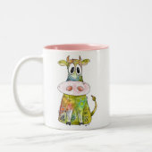 Tasse 2 Couleurs Vache blanche couleur blanc mignon (Gauche)