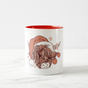 Tasse 2 Couleurs Vache des Highlands de Noël - Vie à la ferme de No