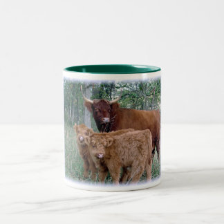 Tasse 2 Couleurs Vache des montagnes avec des veaux