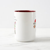 Tasse 2 Couleurs Vache Drôle Caricature Noël (Centre)