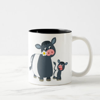 Tasse 2 Couleurs Vache et veau à Galloway ceinturés par bande