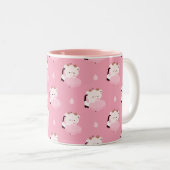 Tasse 2 Couleurs Vache fatiguée mignonne (Devant droit)