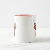 Tasse 2 Couleurs Vache Florale Highland Avec Fleurs (Centre)