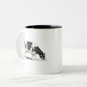 TASSE 2 COULEURS VACHE LAITIÈRE, ART DE CRAYON : RÉALISME (Devant gauche)