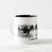 Tasse 2 Couleurs VACHE LAITIÈRE, ART DE CRAYON : RÉALISME : café (Devant gauche)