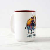 Tasse 2 Couleurs Vache paresseuse (Devant gauche)