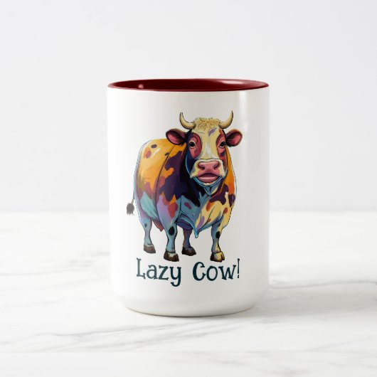 Tasse 2 Couleurs Vache paresseuse (Centre)