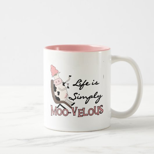 Tasse 2 Couleurs Vache Simply Tshirts et cadeaux Moo-velous (Droit)