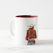 Tasse 2 Couleurs Vachère de Noël Rouge Vert (Devant gauche)
