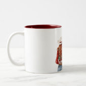 Tasse 2 Couleurs Vachère de Noël Rouge Vert (Gauche)