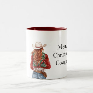 Tasse 2 Couleurs Vachère de Noël Rouge Vert