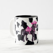 Tasse 2 Couleurs Vachère rose Howdy Cheval (Devant gauche)