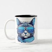 Tasse 2 Couleurs vaches hivernales chats chats vaches vaches vibes  (Gauche)