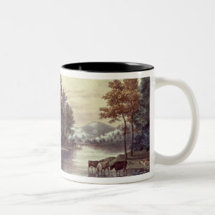 Tasse 2 Couleurs Vaches sur le rivage d'un lac