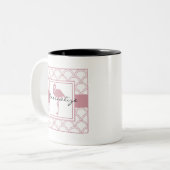 Tasse 2 Couleurs Vague Art Déco Flamant Rose (Devant gauche)